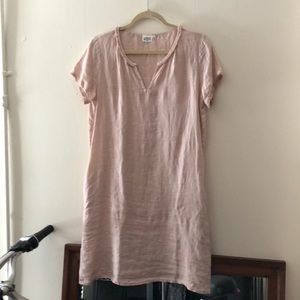 Pink linen dress